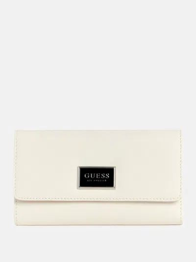 Guess Factory Abree Logo Saffiano Slim Wallet In Multi