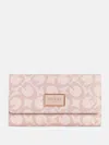 Guess Factory Abree Logo Slim Clutch Wallet In Gold