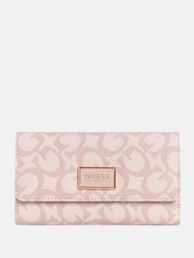 Guess Factory Abree Logo Slim Clutch Wallet In Gold