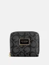 Guess Factory Abree Logo Small Zip Wallet In Black