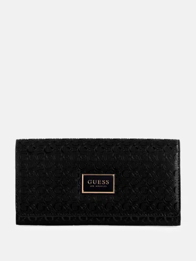 Guess Factory Abree Shiny Logo Multi Organizer In Black