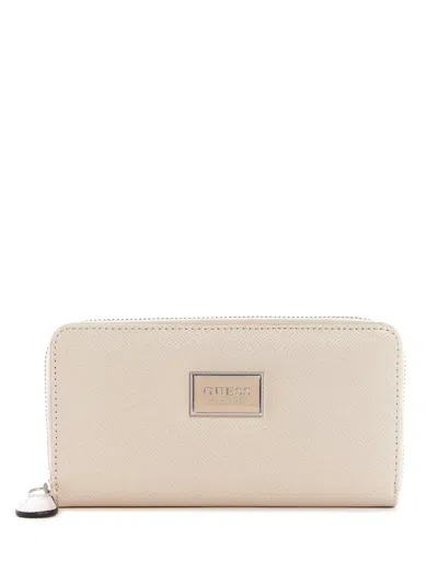 Guess Factory Abree Zip-around Wallet In White