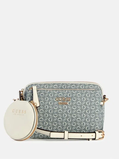 Guess Factory Aengus Denim Logo Dual-zip Mini Crossbody