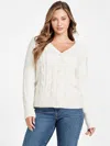 Guess Factory Aida Fisherman Cardigan In White