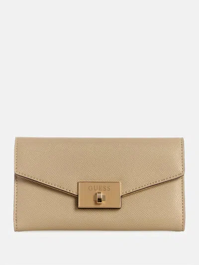 Guess Factory Aine Slim Clutch Wallet In Grey