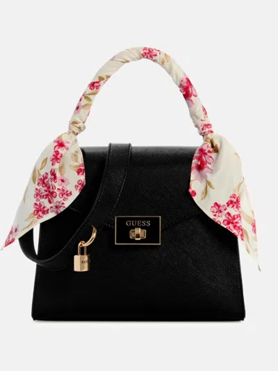 Guess Factory Aine Wrapped Top Handle Crossbody In Black