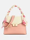 Guess Factory Aine Wrapped Top Handle Crossbody In Pink