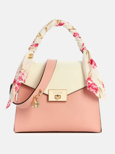 Guess Factory Aine Wrapped Top Handle Crossbody In Pink