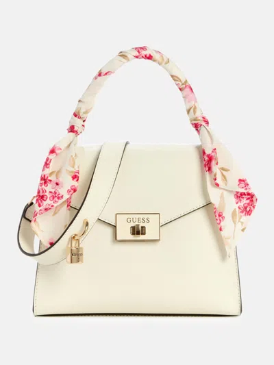 Guess Factory Aine Wrapped Top Handle Crossbody In White