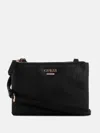 Guess Factory Akir Triple Compartment Crossbody In Black