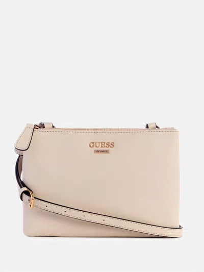 Guess Factory Akir Triple Compartment Crossbody In White