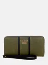 Guess Factory Alesso Large Zip-around Wallet In Green