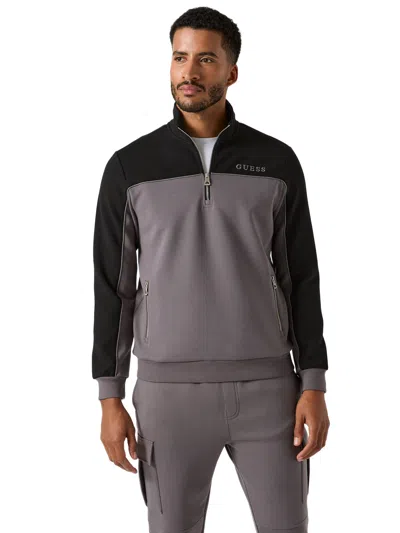 Guess Factory Alfonso Half-zip Sweater In Black