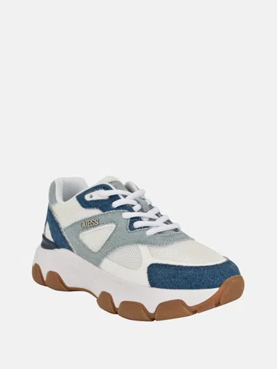 Guess Factory Alisses Faux-suede Jogger Sneakers In Blue