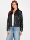 Guess Factory Amelia Faux-leather Jacket In Black