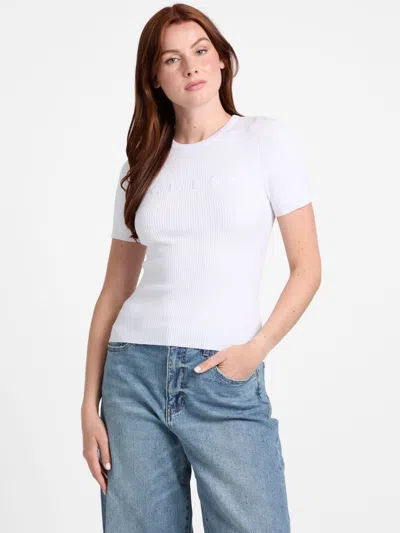 Guess Factory Amiri Logo Sweater Top In White