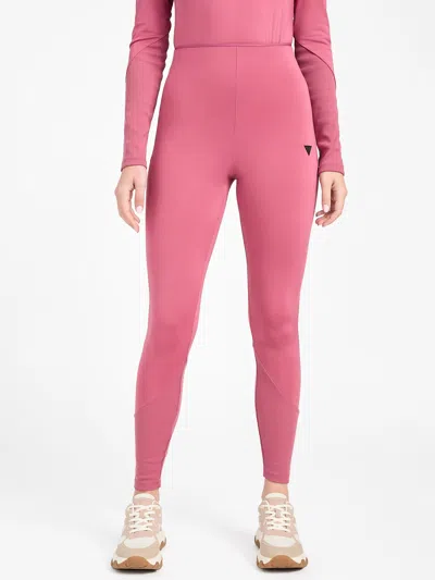 Guess Factory Anais Ribbed Panel Leggings In Pink
