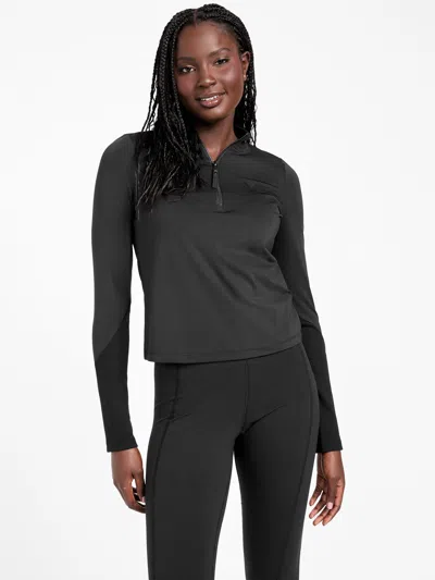 Guess Factory Anais Ribbed Panel Top In Black