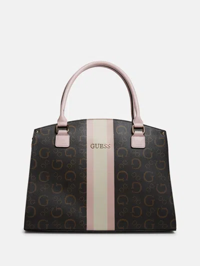 Guess Factory Anakin Logo Arched Tote In Brown