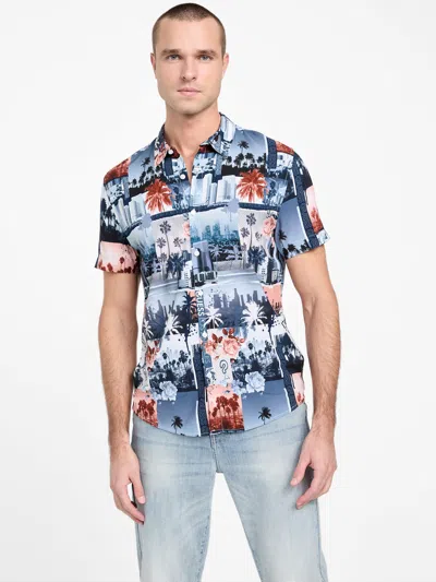 Guess Factory Andrew Collage Print Shirt In Multi