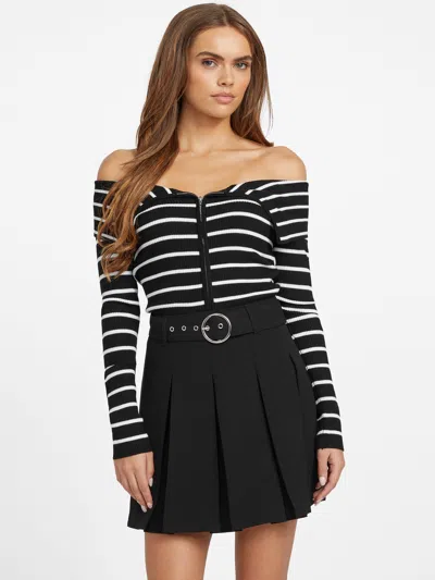 Guess Factory Andy Foldover Striped Sweater In Multi