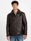 Guess Factory Angus Pebble Faux-suede Jacket In Brown