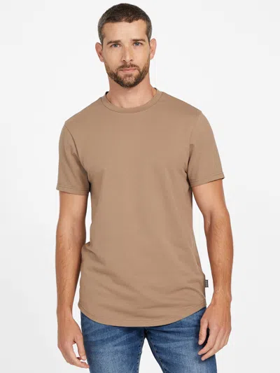 Guess Factory Antor Longline Tee In Brown