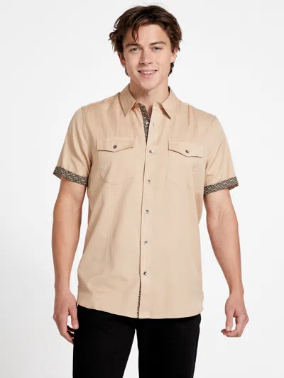 Guess Factory Antwon Pocket Shirt In Beige