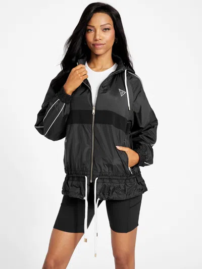 Guess Factory Arlo Windbreak Hooded Jacket In Black