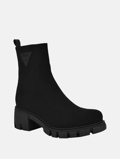 Guess Factory Arsan Knit Chelsea Booties In Black