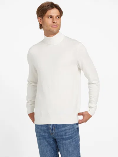 Guess Factory Arturo Wool-blend Turtleneck Sweater In White