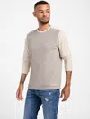 Guess Factory Asher Jacquard Long-sleeve Tee In Beige