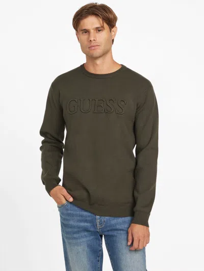 Guess Factory Astero Logo Sweater In Green