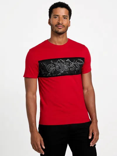 Guess Factory Atlas Crewneck Logo Tee In Red