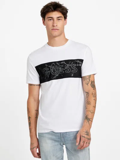 Guess Factory Atlas Crewneck Logo Tee In White