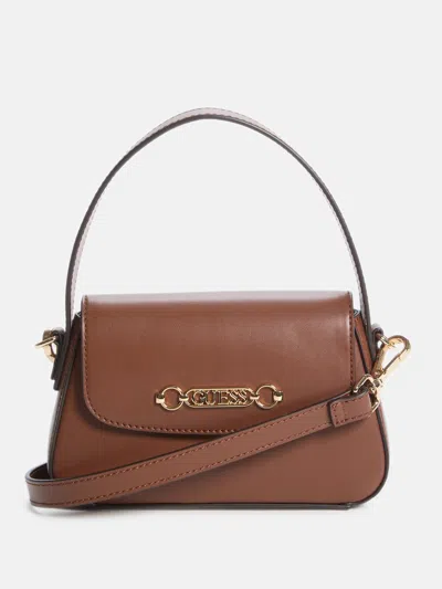 Guess Factory Avelina Mini Shoulder Bag In Brown