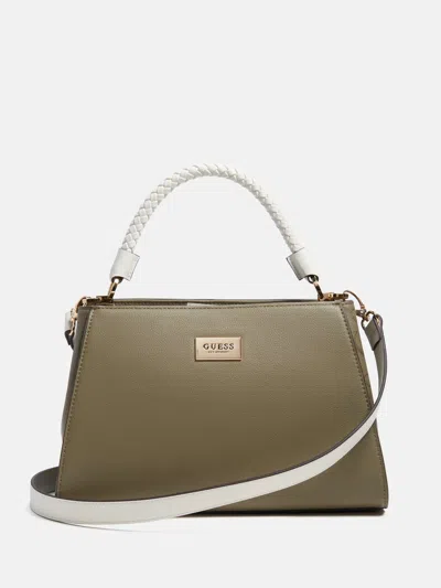 Guess Factory Averi Satchel In Green