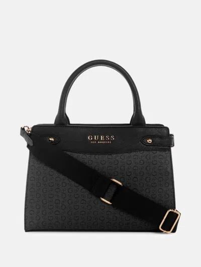 Guess Factory Avon Park Logo Satchel In Gray