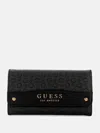 Guess Factory Avon Park Logo Slim Clutch Wallet In Gray