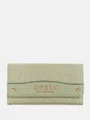 Guess Factory Avon Park Logo Slim Clutch Wallet In Pink
