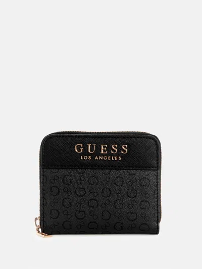 Guess Factory Avon Park Logo Small Zip-around Wallet In Gray