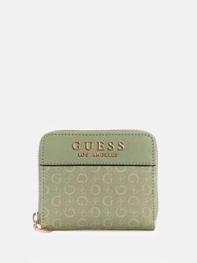 Guess Factory Avon Park Logo Small Zip-around Wallet In Pink