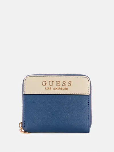 Guess Factory Avon Park Small Zip-around Wallet In Blue