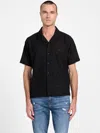 Guess Factory Kenneth Short-sleeve Logo Shirt In Black