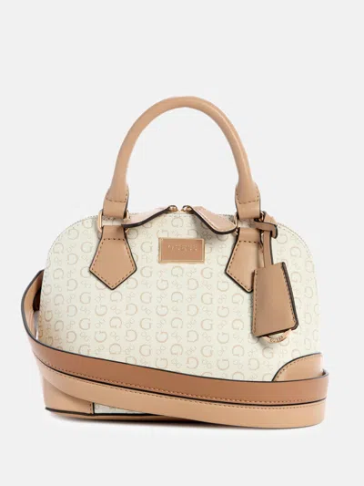 Guess Factory Balgaire Logo Dome Satchel In White