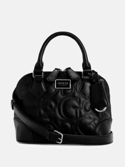 Guess Factory Balgaire Quilted Dome Satchel In Black