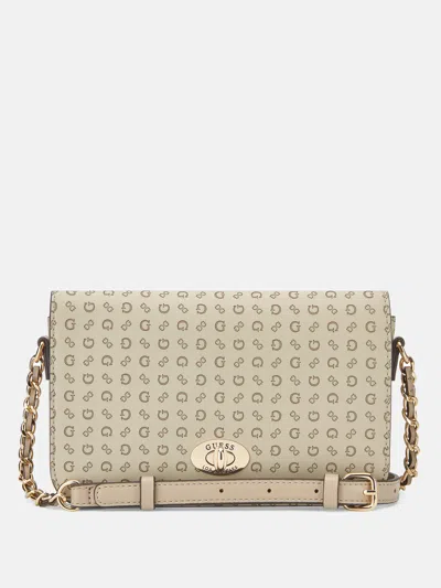 Guess Factory Ballantyne Mini Crossbody In Beige