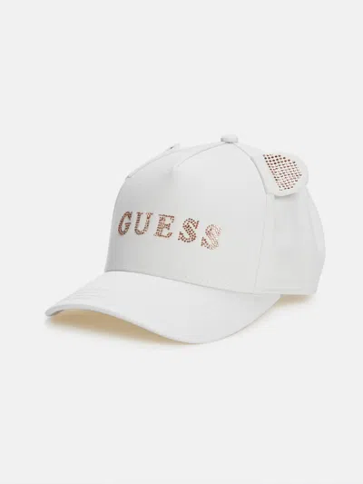 Guess Factory Bear Ears Baseball Hat In White
