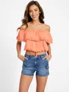 Guess Factory Belize Off-shoulder Crop Top In Multi