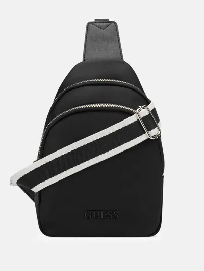 Guess Factory Benfield Nylon Sling Bag In Black